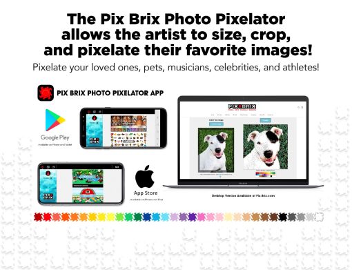 Pix Brix Pixel Art Puzzle Bricks ? 6,000 Piezas de Pixel Art en un Contenedor, Paleta de 12 Colores Oscuros ? Ladrillos de Construccion Entrelazados, Crea Construcciones 2D y 3D Sin Necesidad de Agua o Pegamento ? Juguetes STEM, Edades 6 Plus - Imagen 4