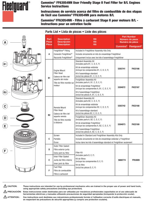 Filtro de Combustible CFKIT FF63009 Fleetguard (Reemplaza a FF63054NN) (Paquete de 1) - Imagen 6