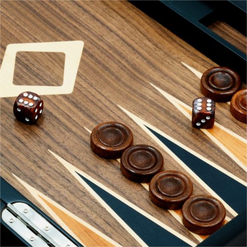 Set de Backgammon de Madera Woodronic de 17" para Adultos, Tablero Clasico Plegable, Mejor Juego de Estrategia y Juego Inteligente de Tacticas, Estuche de Caoba - Imagen 4