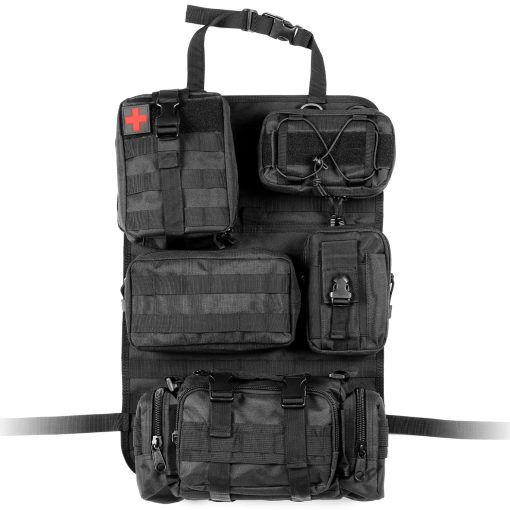Organizador de Asiento Tactico con Bolsa de Almacenamiento y 5 Bolsillos Molle Desmontables Panel de Almacenamiento de Molle para Vehiculos Universal para Todos los Vehiculos - Imagen 6