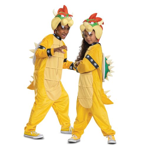 Disfraz de Caparazon Bowser con Capucha, disfraz oficial del personaje Super Mario para ninos, Talla (4-6)