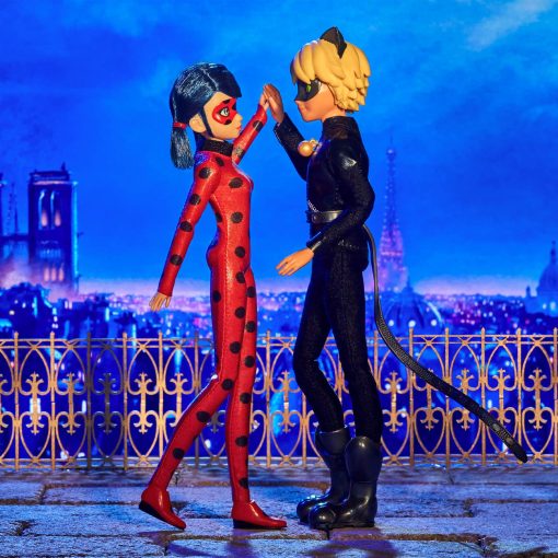 Muñecas de moda BANDAI Miraculous Ladybug & Cat Noir The Movie 2 Pack | Muñecas de 26 cm de Ladybug y Cat Noir | Muñecas Milagrosas de la pelicula ideales para niñas y niños - Imagen 2