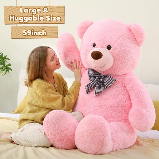 Peluche oso de peluche gigante Toys Studio, 59 pulgadas en color rosa, regalo de juguete para novia e hijos en Navidad, cumpleanos y Dia de San Valentin - Imagen 2