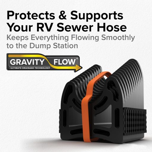 Soporte de Manguera de Drenaje para RV Camco Sidewinder de 20 pies - Diseno Flexible Telescopico para Curvar alrededor de Obstaculos y Cradles Profundos que Aseguran la Manguera de Drenaje para RV - Listo para Usar y se Pliega para Almacenamiento en RV (43052) - Imagen 3