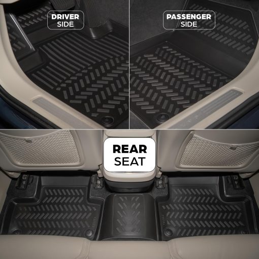 Tapetes para Auto Compatibles con Volvo XC60 2018 2019 2020 2021 2022 2023, Tapetes para Todo Clima, Tapetes para Auto a Prueba de Agua, Material TPE, Juego de 4 - Imagen 4