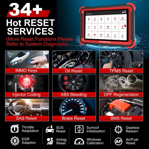 Escaner OBD2 KINGBOLEN K8, 2024 Herramienta de Escaneo Bidireccional 34+Reset, Codificacion ECU, Programa de Llaves, Funcion Guiada, Escaner de Diagnostico de Automoviles con Todos los Sistemas con 2 Años de Actualizaciones Gratuitas, Prueba Activa, AUTOAUTH de FCA - Imagen 5