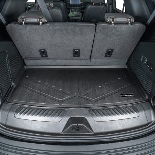 Forro de carga negro a medida detras de los asientos de la tercera fila compatible con Cadillac Escalade 2021-2023 - Imagen 2