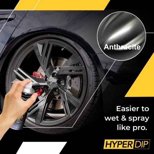 Kit de Pintura para Ruedas DipYourCar HyperDip, Set DIY de Pintura para Llantas, Capa de Inmersion para Automoviles Aromatizables, Proteccion Pelable para Rines de Coche, Pintura para Rines, Pintura de Saten Metalica en Aerosol - (Gris Antracita) - Imagen 4