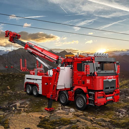 Kit de Construccion Mould King 17027 Road Rescue Truck, 4883 Piezas Modelo de Grua Neumatica Grande Technik con 7 Motores, Camion de Control Remoto y Control de Aplicacion, Regalo para Ninos/Adultos Enthusiastas de Vehiculos - Imagen 7