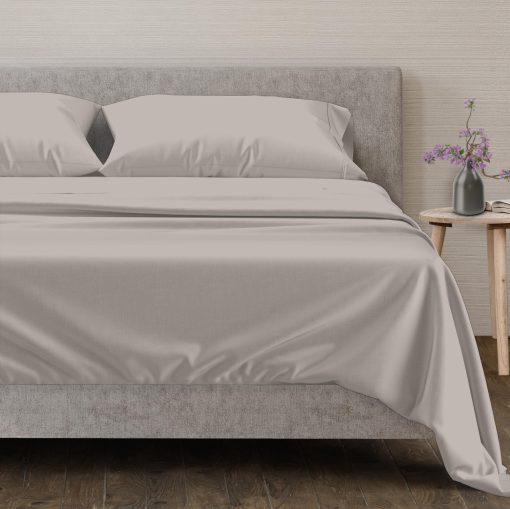 Juego de Sabanas de Lujo Mayfair Linen 100% Algodon Egipcio - 600 Hilos California King Size, Suave, Fresco, Sabanas de Cama de Lujo de Hotel con Fundas de Almohada, Se Ajusta a Colchon de hasta 18" - Taupe