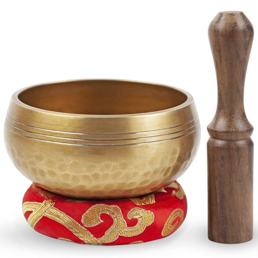 Set de Cuenco Tibetano de Bronce - Grado Maestro de Sanacion - Tono Puro por Himalayan Bazaar (3.5")