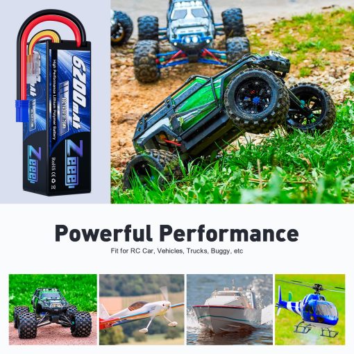 Bateria Zeee 4S Lipo 6200mAh 14.8V 80C con Carcasa Resistente y Conector EC5 para Coche Camion Tanque RC Buggy Truggy Racing Hobby (2 Paquetes) - Imagen 5