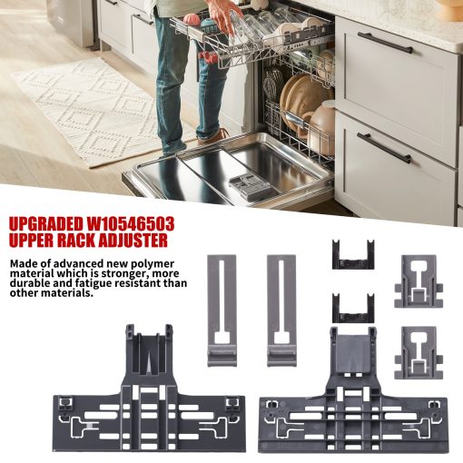 Gashwer Upgraded W10546503 Ajustador de Rack Superior & W10195839 Ajustador de Rack & W10195840 Ajustador de Rack Superior para Lavavajillas & W10250160 Clip de Brazo Bloqueo Compatible con Lavavajillas Whirlpool KitchenAid-WPW10546503 - Imagen 5