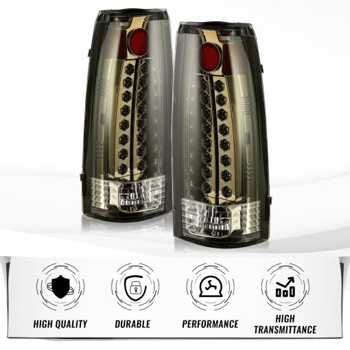 Luces traseras LED compatibles con Chevy Silverado GMC Suburban Tahoe Sierra C/K 1500 2500 3500 Blazer Yukon. Lamparas de freno ahumadas sin bombillas. Reemplazo para GM2800104 GM2801104 - Imagen 2