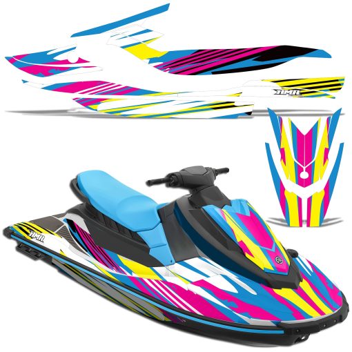Kit de graficos adhesivos para Jet Ski AMR Racing Compatible con Yamaha WaveRunner EX Deluxe 2017-2020 - Flashback