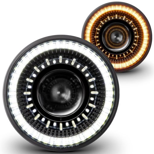 Faros LED TRUE MODS de 7 pulgadas Redondos H6024 [Aprobados por el Departamento de Transporte] [Alta y baja de haz sellado] [HALO DRL y Señal de Giro] Reemplazo para Jeep Wrangler JK JKU TJ CJ Chevy Ford Nissan TOYOTA Hummer Land Rover Mazda