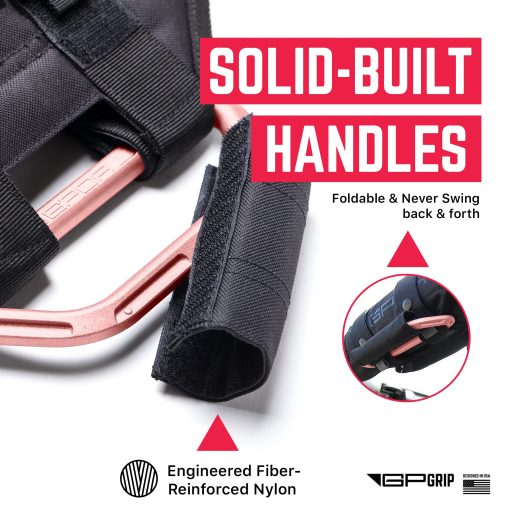 GPCA - GP Grip PRO, Manijas de agarre plegables de aluminio metalico patentado para Jeep Wrangler 4xe, JL, JT, JK, Sport, Sahara, Rubicon y Gladiator 4DR/2DR 2007-2023, Paquete de 4, JeepGirl Pink - Imagen 5