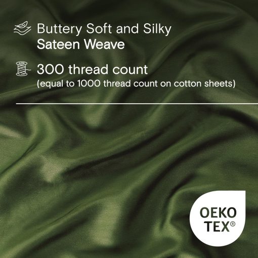 Funda de Edredon SIJO AiryWeight Tencel, 100% Lyocell Derivado de Eucalipto, Super Suave, Mejores Sabanas Refrigerantes por Architectural Digest (Forest, Twin/Twin XL 70"x90") - Imagen 3