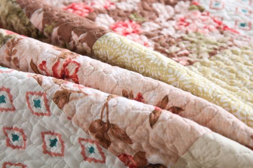 Juego de Edredon de Algodon Travan Real Patchwork de Lujo, Juego de Ropa de Cama de Rosas, Tamano King - Imagen 6