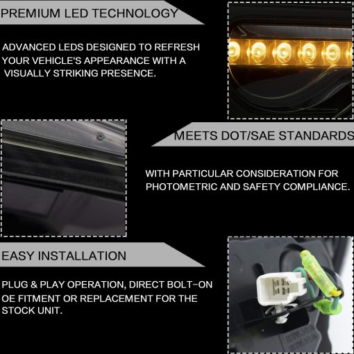 Luces traseras VLAND para Toyota 86 2012-2020, Subaru BRZ 2013-2020, Scion FRS 2013-2016, Lamparas traseras con DRL, Luz trasera tenue con senal de giro secuencial, humo - Imagen 6