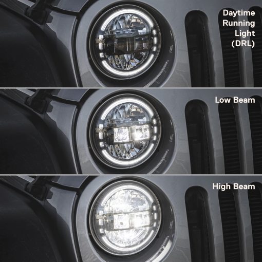 Faros LED TRUE MODS de 7 pulgadas H6024 para Jeep Wrangler JK Unlimited JKU TJ LJ CJ TJ Accesorios [Aprobados por DOT][Crystal HALO DRL] [Luces Altas/Low Selladas] para Chevy Ford GMC Hummer - Imagen 5