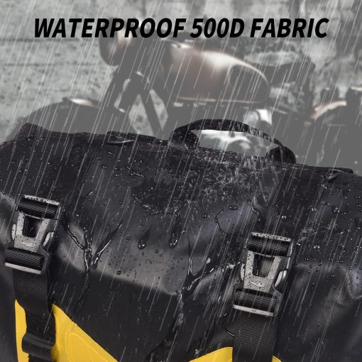 Bolsas de alforjas para motocicleta AFISHTOUR a prueba de agua - 50L Bolsas de equipaje para motocicleta para viajes en motocicleta - Alforjas para motocicleta - Bolsa desmontable para scooter, Honda, Suzuki, Yamaha (Amarillo, Paquete de 2) - Imagen 5
