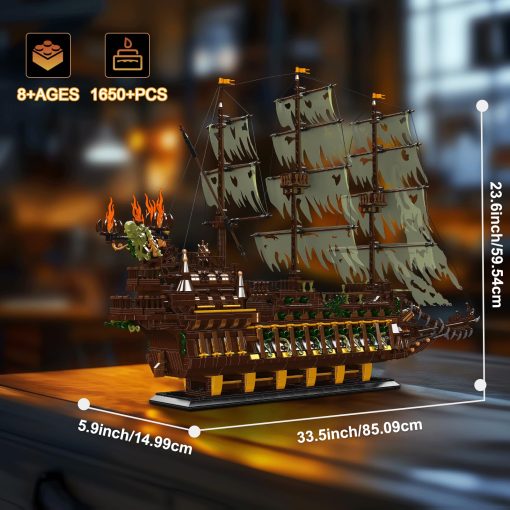 Modelo de Construccion de Barco Pirata NUTCRACKER para Adultos - Gran Modelo de Barco Pirata Dutchman MOC para Coleccion o Exhibicion en Casa, Set de Construccion de Barco Pirata, Regalo de Navidad y Cumpleaños para Adultos y Niños 14+ 3653Pcs - Imagen 2