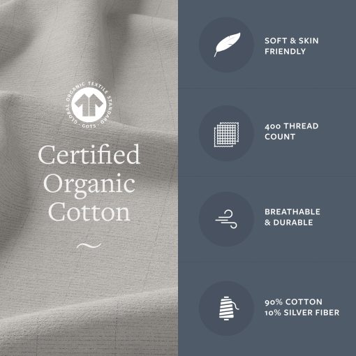 Sabana de Puesta a Tierra Organica GroundLuxe en Gris para Cama King Size - Imagen 2