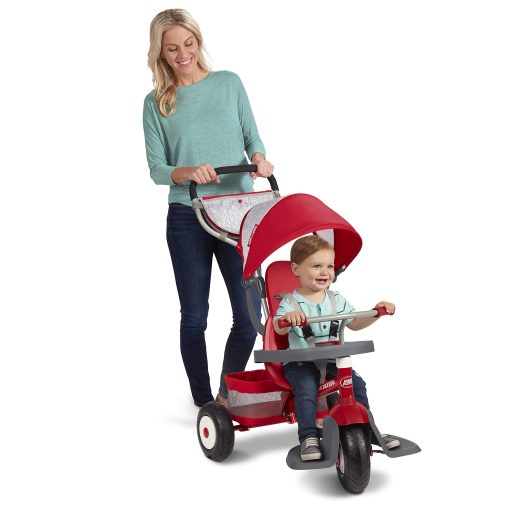 Radio Flyer Ultimate All-Terrain Stroll 'N Trike, Triciclo para ninos y bebes, Bicicleta para ninos de color rojo, Para edades de 9 meses a 5 anos, Llantas de aire - Imagen 7