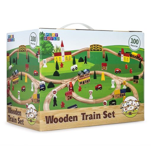 Juego de Tren de Madera Play Build, Juego Completo de Tren para Niños, Juego Interactivo y Educativo, Diseño Creativo de Vias de Tren de Madera, Calidad Premium, Edades 3+ (Conjunto de 100 Piezas) - Imagen 8