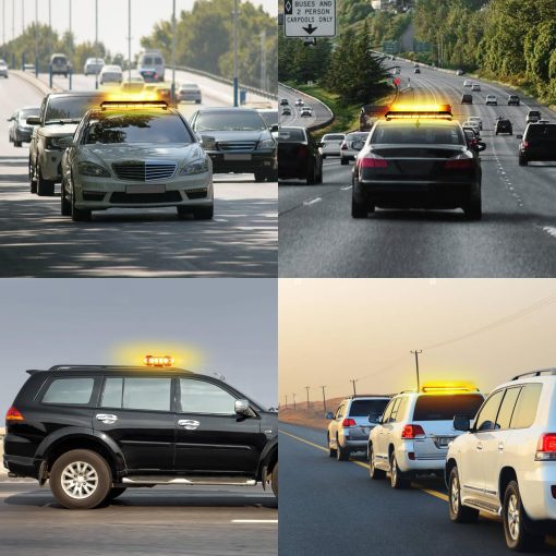 Barra de luz intermitente de advertencia de emergencia ambar amarillo de 38" CUMART para techo con base magnetica para camioneta de trabajo de remolque de nieve con doble lado luces estroboscopicas de trafico asesor con base magnetica (ambar/ambar) - Imagen 3