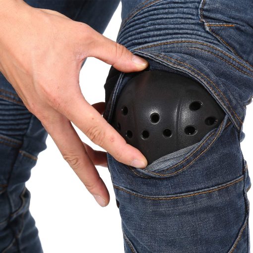 Pantalones de Moto para Hombre con Forro Aprobado por CE Takuey (Talla M=30= Cintura 32") Azul - Imagen 3
