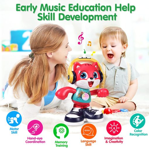Juguetes para bebes de 12 a 18 meses - Juguetes de gato bailarin para ninos y ninas de 1 ano con musica y grabacion - Juguetes interactivos de aprendizaje temprano educativos para ninos de 1, 2, 3 anos - Regalo de cumpleanos y Navidad para ninos y ninas - Imagen 4