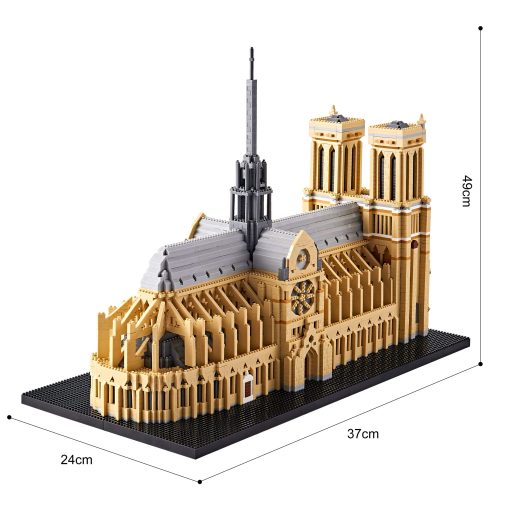 Kadablk Gran Arquitectura Francia Notre Dame de Paris Kit de Construccion, Mini Juguetes de Ensamblaje STEM DIY para Adultos y Niños Juego de Bloques de Construccion de Rascacielos, Set de Micro Bloques, 7380 Piezas, Modelo de Monumento - Imagen 3