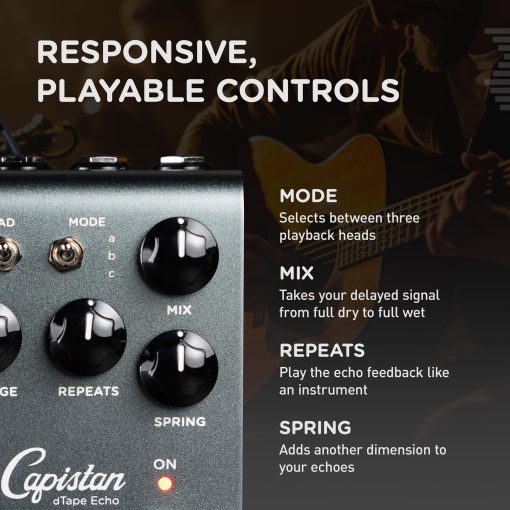 Pedal de guitarra Strymon El Capistan V2 dTape Echo para guitarra electrica y acustica, sintetizadores, voces y teclados - Imagen 4