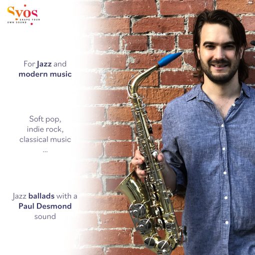Boquilla de saxofon alto Syos, Modelo Smoky, Abertura de 5, Azul Fantasma - Imagen 5