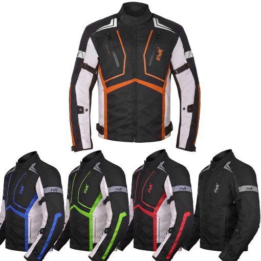 Chaqueta de Moto HWK para Hombres y Mujeres Escorpion con Tela de Cordura para Motociclismo Enduro y Proteccion de Espuma para Impactos, Chaqueta de Moto Deportiva Dual - Naranja, 2XL
