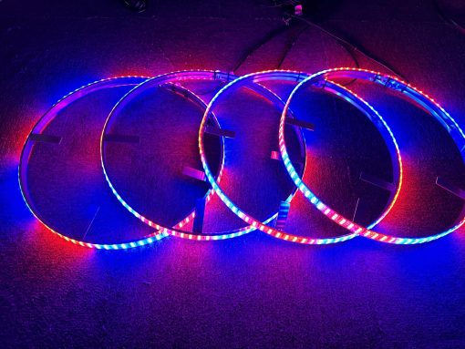 Kit de Luces de Anillo de Rueda LED Triple Fila RGB 15.5'' Dream Chasing con Funcion de Senal de Giro y Freno Bluetooth y Control Remoto IP68 Impermeable para Vehiculos Coche Todo Terreno - Imagen 3