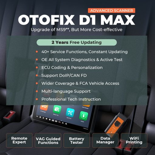 Escaner de diagnostico OTOFIX D1 Max, [2 anos de actualizacion gratuita] Herramienta de escaneo bidireccional Ver. 2024, 40+ funciones de servicio, Codificacion de ECU, Diagnostico de sistema completo, FCA SGW - Imagen 2
