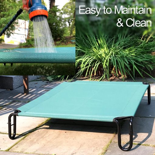 Cama Elevada para Perros BestVida, 35 x 28 x 8 pulgadas (Pequena, Verde) - Imagen 4