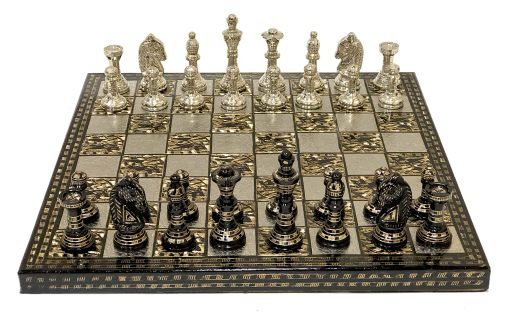 Juego de ajedrez de tablero de laton StonKraft con piezas de ajedrez de laton 100% (12" x 12" pulgadas) - Imagen 3