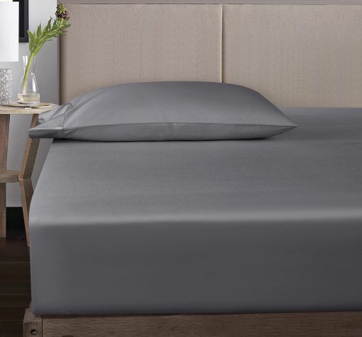 Juego de sabanas Casa Bolaj Designed To Dream Casabolaj Gris 4 Piezas 100% Algodon Egipcio Sabana Sateen de Lujo 400 Hilos Suave Premium Elegante Bolsillo Profundo Elastico alrededor (Gris, Queen) - Imagen 3