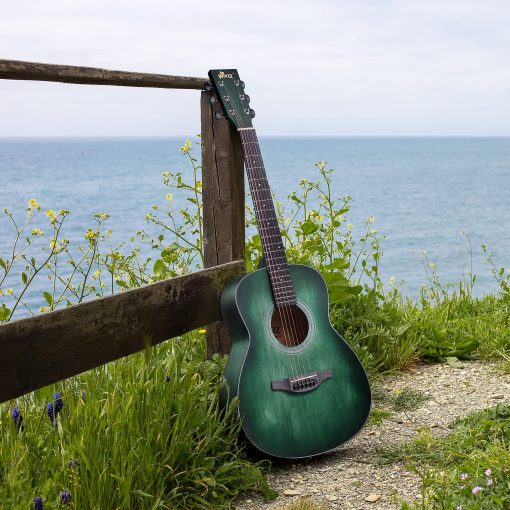 Serie WINZZ HAND RUBBED - Guitarra Acustica Dreadnought de 36 Pulgadas 3/4, Paquete de Guitarra Acustica, Verde Cazador Oscuro - Imagen 6