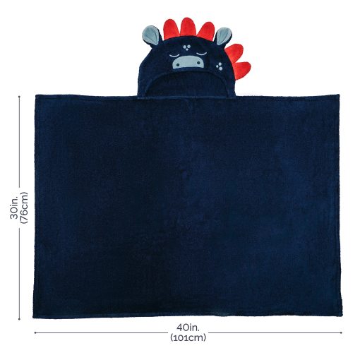 Toalla con capucha para bebe Natemia - Toalla de bano ultra suave premium con diseno de animal - Toalla para bebe con capucha de rayon de bambu de recien nacido a nino pequeno - Fabricado en Turquia - Regalos perfectos para bebes - Dinosaurio azul - Imagen 2