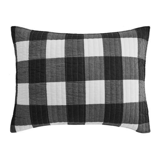 Juego de Edredon Levtex Home - Camden - Edredon King + Dos Fundas de Almohada King - Cuadros Buffalo en Negro y Crema - Tamaño del Edredon (106 x 92 pulg.) y Tamaño de la Funda de Almohada (36 x 20 pulg.) - Patron Reversible - Algodon - Imagen 7