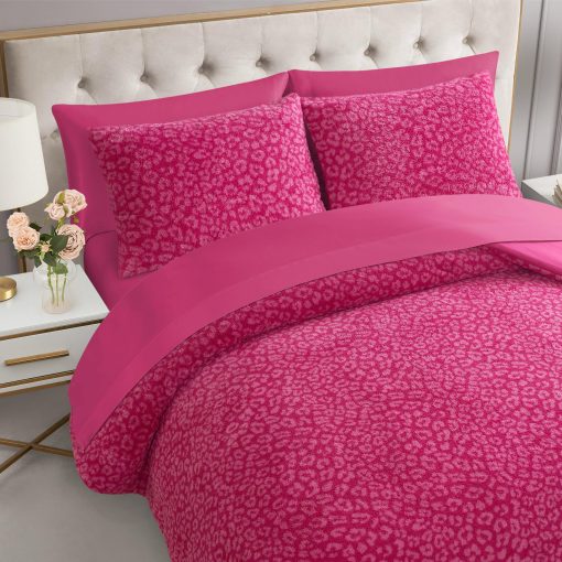 Juego de Edredon Juicy Couture Hot Pink Cheetah Feathered Full/Queen - 3 Piezas - Imagen 3