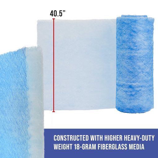 Rollo de filtro de escape para cabina de pintura Master Elite Premium, 40.5" x 100' - 18 gramos de fibra de vidrio de alta resistencia para atrapar particulas de pintura en cabinas de retoque para automoviles - Imagen 3