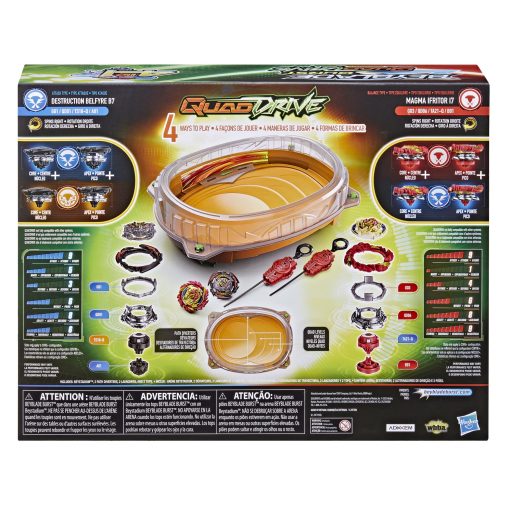 Set de Batalla Beyblade Burst QuadDrive Cosmic Vector - Juego de Batalla con Beystadium, 2 Juguetes de Batalla y 2 Lanzadores para Mayores de 8 Anos - Imagen 4