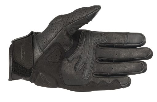 Guantes de moto de cuero Alpinestars Mustang V2 para hombre, Negro/Negro, Talla Mediana - Imagen 2