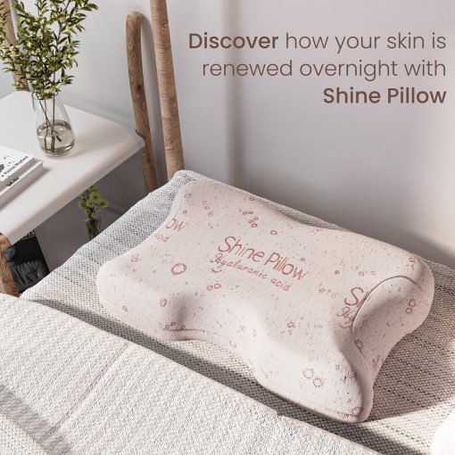 Almohada de belleza de espuma viscoelastica Shine Pillow con acido hialuronico - Almohada ergonomica ajustable para antienvejecimiento - Almohada antiarrugas - Almohada para dormir de lado (Blanco-Rosa/Almohada) - Imagen 9